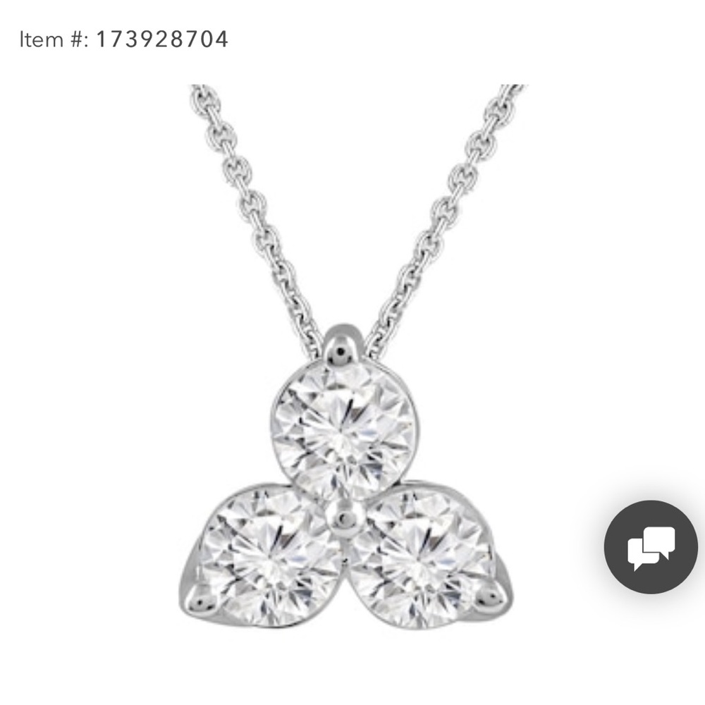 3 Stone Diamond Necklace